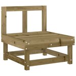 vidaXL Canapé central avec coussins bois de pin imprégné