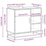 vidaXL Armoire de lavabo de salle de bain chêne fumé 65x33x60 cm