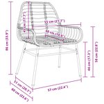 vidaXL Ensemble de dining de jardin 5 pièces marron poly rotin