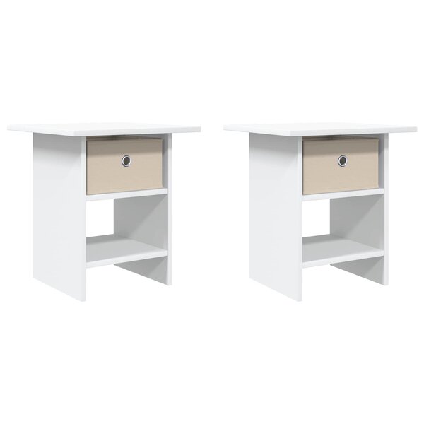 vidaXL Table de chevet 2 pièces Blanc 41 x 40 x 45 cm