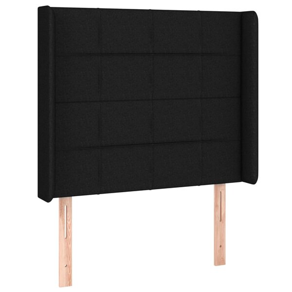 vidaXL Tête de lit avec oreilles Noir 83x16x118/128 cm Tissu