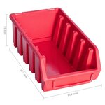 vidaXL Kit de bacs de stockage et panneaux muraux 103Pièces rouge et noir