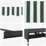 vidaXL Auvent Rétractable Vert et blanc 350 x 250 cm Tissu et Métal