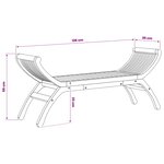 vidaXL Banc de jardin 2 -Seater 126 cm Bois de teck massif Naturel