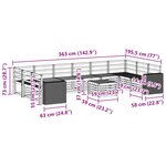 vidaXL Ensemble de canapés d'extérieur 11 pc Naturel