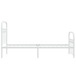 vidaXL Cadre de lit métal sans matelas avec pied de lit blanc 80x200cm
