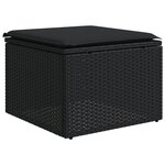 vidaXL Salon de jardin 7 Pièces avec coussins noir résine tressée