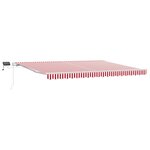 vidaXL Store rétractable manuel avec LED Rayures rouges et blanches 450x300 cm