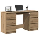 vidaXL Bureau chêne artisanal 140x50x77 cm bois d'ingénierie