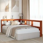 vidaXL Tête de lit de bibliothèque en forme de L bois massif de pin