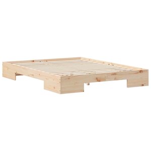 vidaXL Cadre de lit surélevé Marron 160 x 200 cm Bois massif en pin
