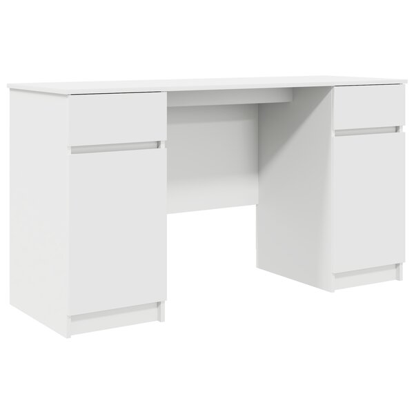 Bureau vidaXL Blanc 140x49x76 cm en bois d'ingénierie