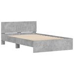vidaXL Cadre de lit avec tête de lit et LED gris béton 120x190 cm