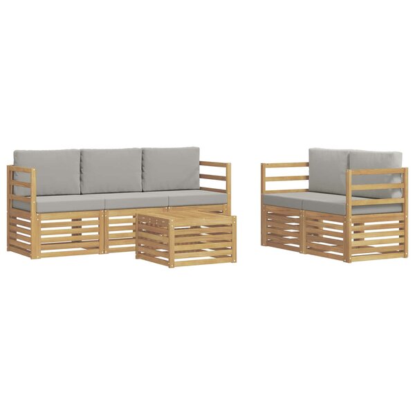 vidaXL Ensemble de canapés d'extérieur 6 pc Blanc et gris clair