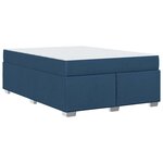 vidaXL Cadre de lit Bleu 160 x 200 cm tissu