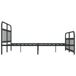 vidaXL Cadre de lit métal sans matelas avec pied de lit noir 180x200cm