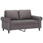 vidaXL Ensemble de canapés 3 Pièces avec coussins Gris Similicuir