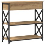 Table basse vidaXL Artisan en chêne 75x28x75 cm en bois d'ingénierie et acier