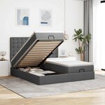 VidaXL Cadre de lit ottoman avec matelas gris foncé 160x200cm tissu