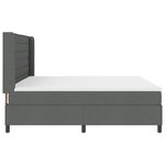 Lit box spring vidaXL avec matelas gris foncé 200x200 cm en tissu