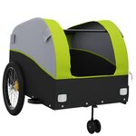 vidaXL Remorque de vélo noir et vert 45 kg fer