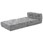 vidaXL Pouf Géométrique Gris clair 70 x 70 x 54 cm tissu