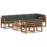vidaXL Ensemble de canapés d'extérieur 9 pc Naturel et Anthracite