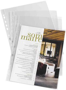 Sachet de 10 Pochettes perforées PP 140 Mu A4 Lisse OXFORD
