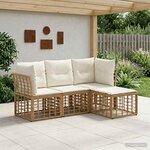 vidaXL Ensemble de canapés d'extérieur Naturel Polyester