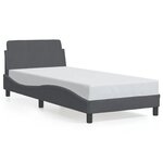 vidaXL Cadre de lit Dover gris foncé 90x200 cm velours