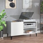 vidaXL Armoire à disques blanc brillant 84 5x38x48cm bois d'ingénierie