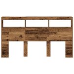 vidaXL Armoire tête de lit avec LED vieux bois 180x17x102 cm