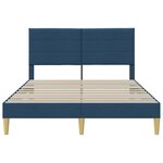 vidaXL Cadre de lit avec tête de lit Bleu 140 x 200 cm Tissu