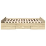 vidaXL Cadre de lit et tiroirs chêne sonoma 140x200 cm bois ingénierie