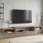 vidaXL Meuble TV mural Montage mural Chêne artisanal 180 x 28 x 21 cm