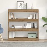 vidaXL Bibliothèque chêne artisanal 100 x 30 x 103 cm