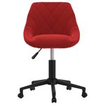 vidaXL Chaise pivotante de bureau Rouge bordeaux Velours