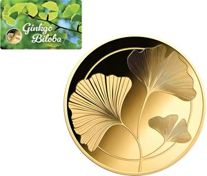 Monnaie GINKGO BILOBA 1/1000 Oz Or 3000 Francs Chad