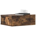 vidaXL Table de chevet flottante Chêne fumé 40x30x15 cm