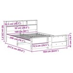 vidaXL Cadre de lit Marron 160 x 200 cm Bois massif en pin