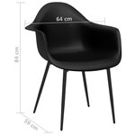vidaXL Chaises à manger lot de 4 noir PP
