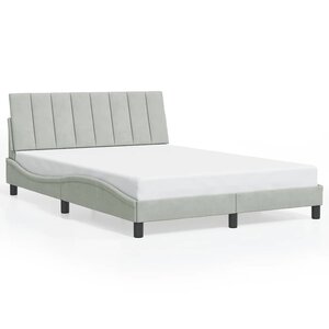 vidaXL Cadre de lit sans matelas Hanko gris clair 140x200 cm velours
