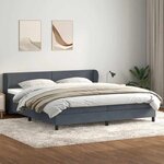 vidaXL Sommier à lattes de lit et matelas gris foncé 180x220cm velours