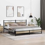 vidaXL Cadre de lit en métal sans matelas chêne sonoma 200x200 cm