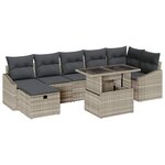 vidaXL Ensemble de canapé de jardin 8 Pièces Gris clair polyrotin