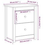 vidaXL Tables de chevet 2 Pièces Noir 50x35x61 5 cm Bois de pin massif