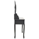 vidaXL Coiffeuse avec tabouret et miroir pliable en 3 Gris