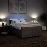 vidaXL Sommier à lattes de lit avec matelas Taupe 160x200 cm Tissu