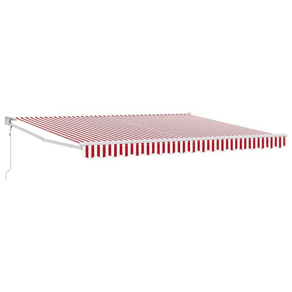 vidaXL Auvent Rétractable Rouge et blanc 400 × 300 cm Polyester
