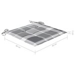 vidaXL Chaises de jardin et coussins à carreaux gris 8 Pièces Teck massif